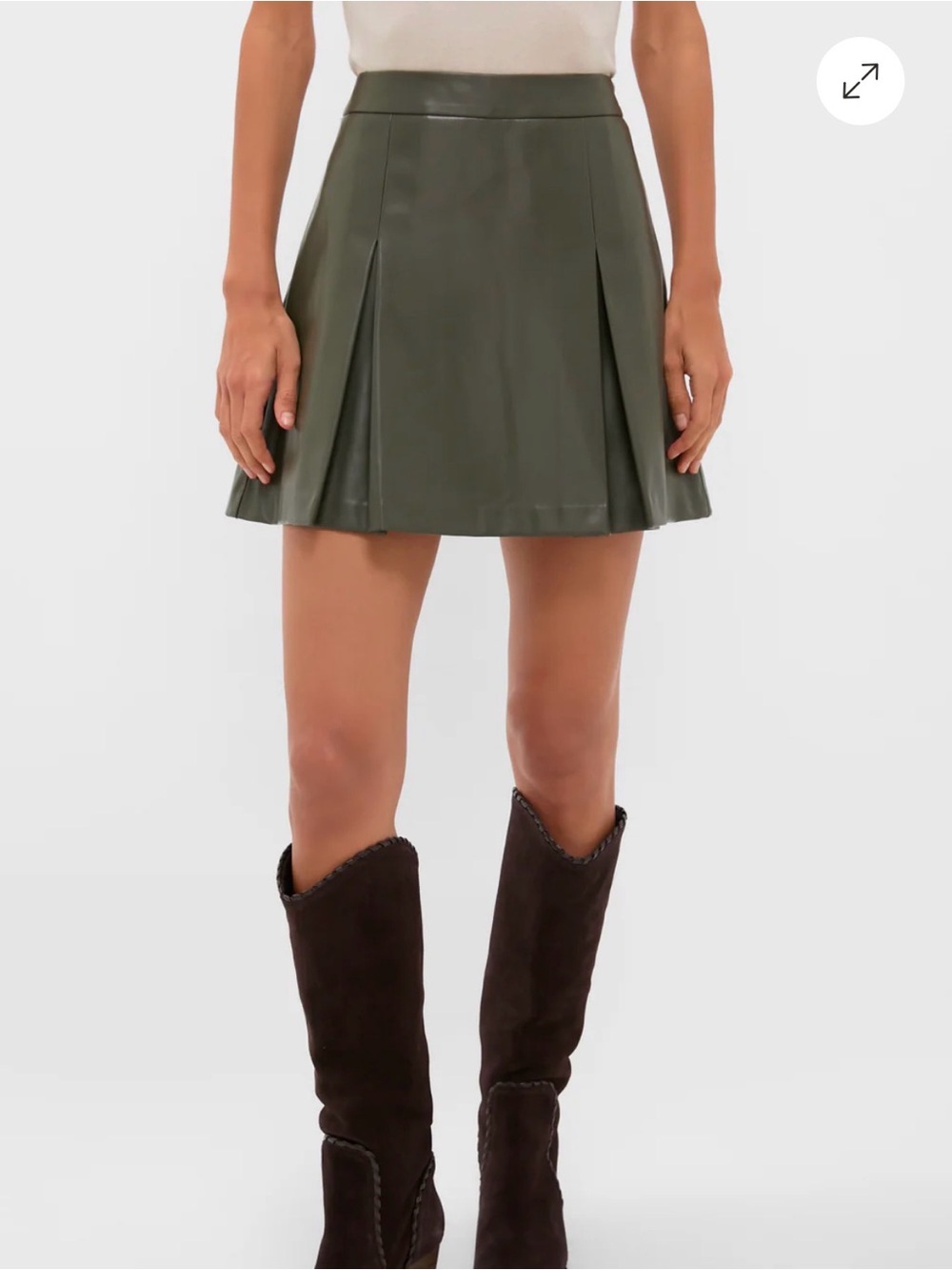 NWT Olive Faux Leather Phillips Skirt